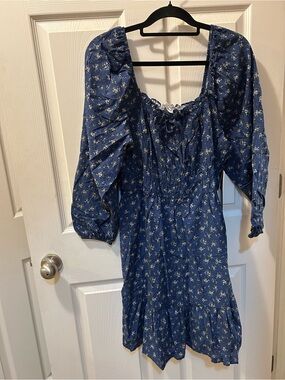 celebrity pink jean dress Celebrity Pink Jeans Acid Wash Button Front Blue Denim Dress Junior Size  Large